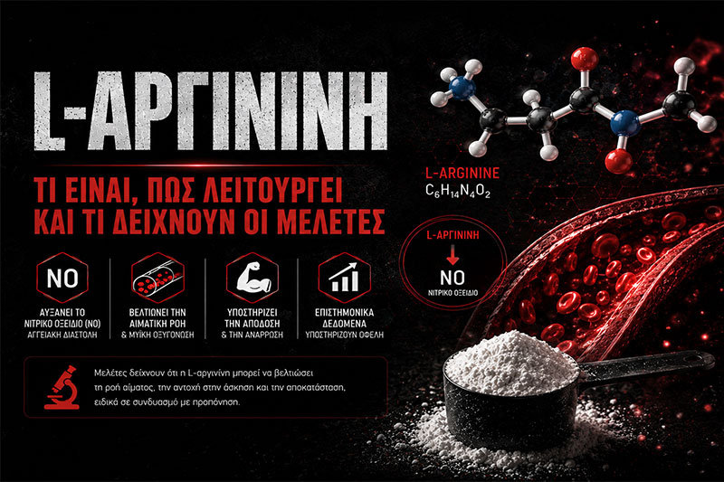 L-Αργινίνη: Τι Είναι, Πώς Λειτουργεί και Τι Δείχνουν οι Μελέτες