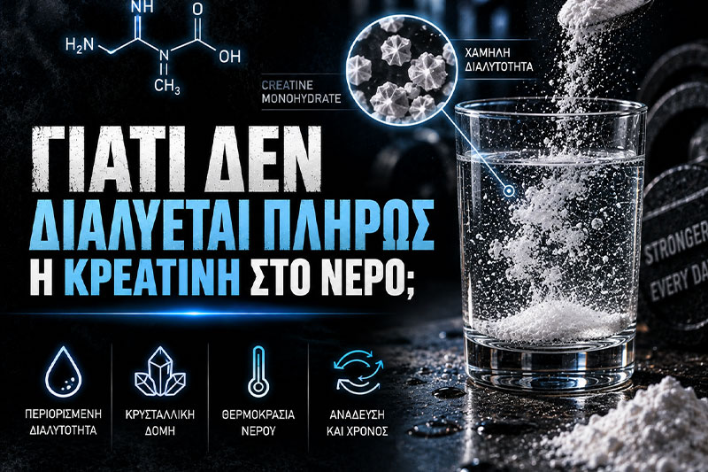Γιατί δεν διαλύεται πλήρως η κρεατίνη στο νερό;