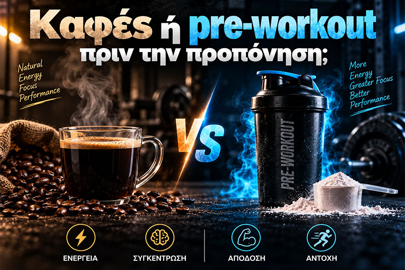 Καφές ή pre-workout πριν την προπόνηση;