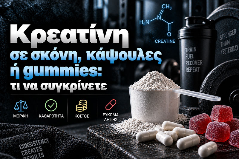 Κρεατίνη σε σκόνη, κάψουλες ή gummies: τι να συγκρίνετε