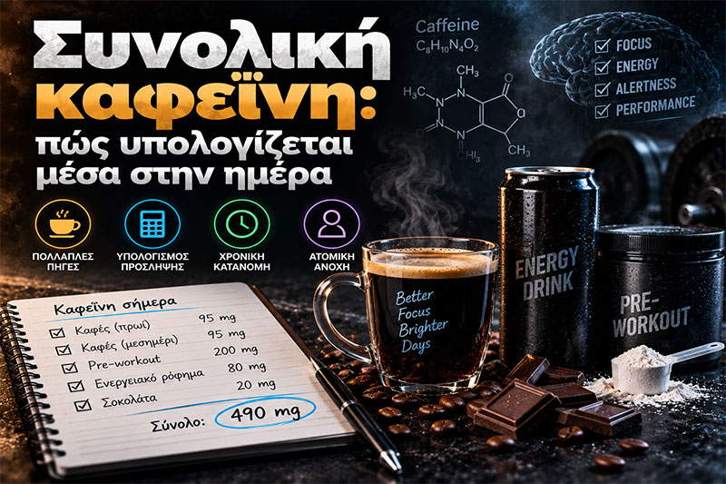 Συνολική καφεΐνη: πώς υπολογίζεται μέσα στην ημέρα