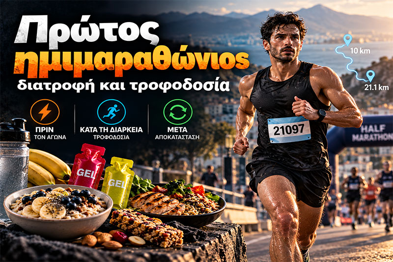 Πρώτος ημιμαραθώνιος: διατροφή και τροφοδοσία