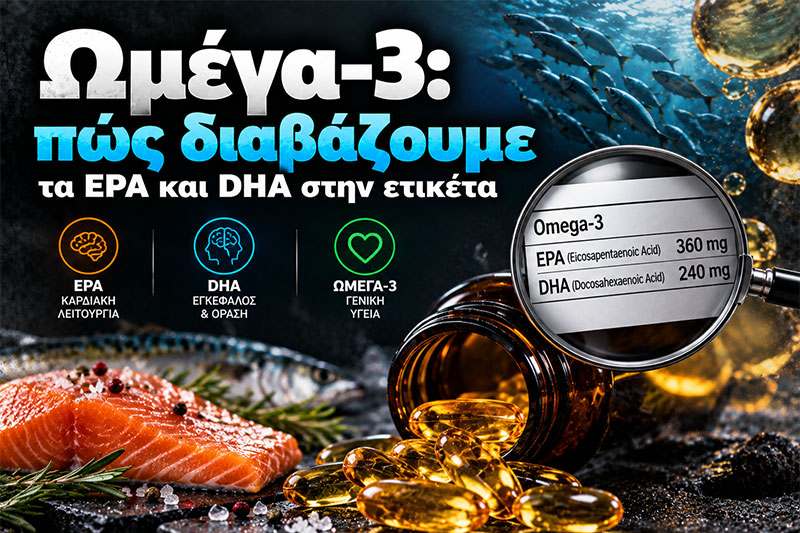 Ωμέγα‑3: πώς διαβάζουμε τα EPA και DHA στην ετικέτα