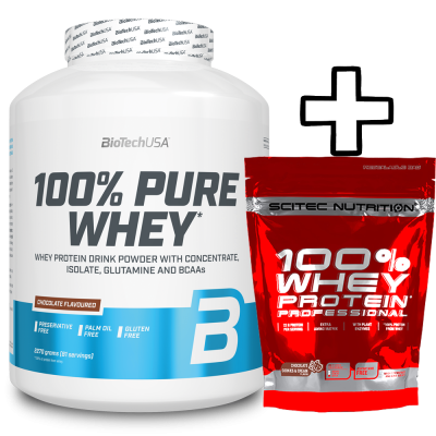    BioTech USA 100% Pure Whey 2270g + Scitec Nutrition 100% Whey Protein Professional 500g