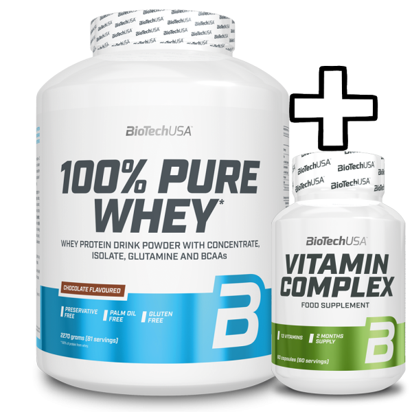 BioTech USA 100% Pure Whey 2270g + (ΔΩΡΟ) Vitamin Complex 60 Caps