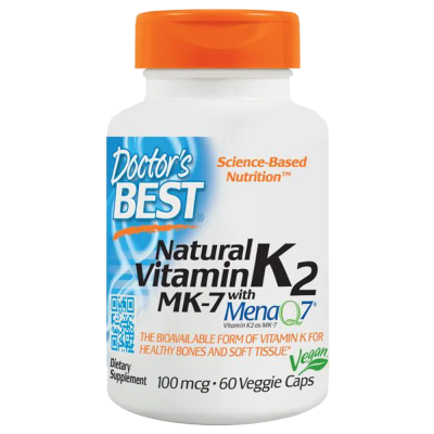 Vitamins & Minerals Doctor's Best Natural Vitamin K2 MK7 with MenaQ7 100mcg 60 Vcaps