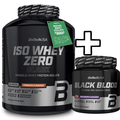 Whey Isolate BioTech USA Iso Whey Zero Black 2270g + Black Blood CAF+ 300g