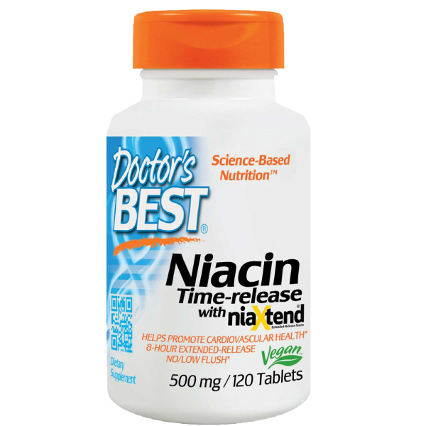 Doctors Best Niacin Time Release With Niaxtend 500 mg 120 Tabs