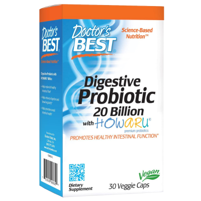 Doctor's Best Digestive Probiotic 20 Billion With Howaru 30 VCaps