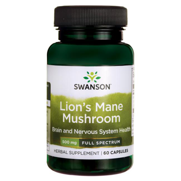Swanson Lions Mane Mushroom 500mg 60 Caps