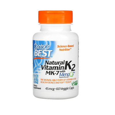 Doctor's Best Natural Vitamin K2 MK7 with MenaQ7 45mcg 60 Vcaps