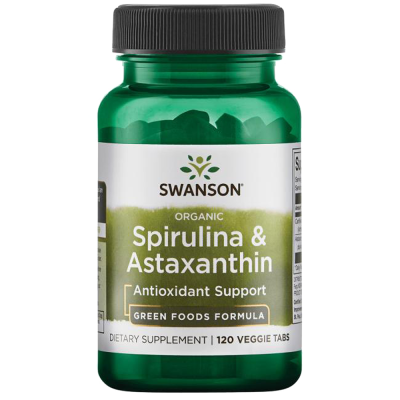  Swanson Organic Spirulina & Astaxanthin 120Veg Caps