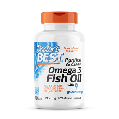 Καρδιά και Χοληστερίνη Doctor's Best Purified & Clear Omega 3 Fish Oil 1000mg  120 Marine Softgels