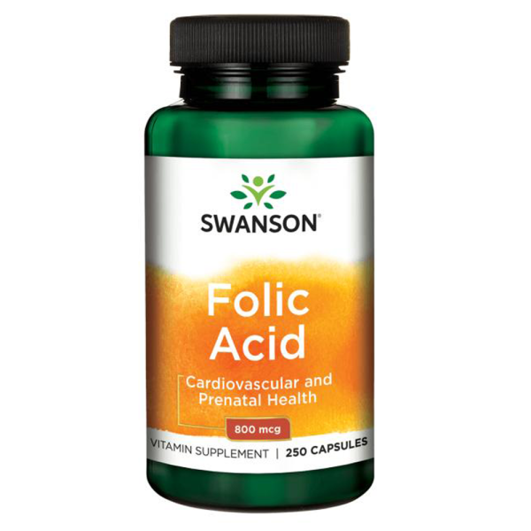 Swanson Folic Acid 800mcg 250 Caps