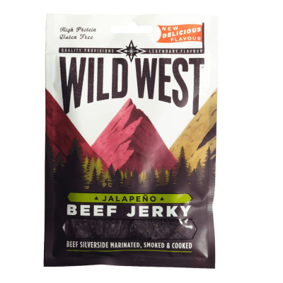 Healthy Food Wild West Beef Jerky Jalapeno 25g