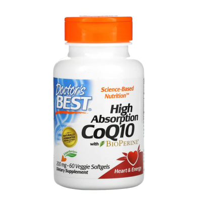 Heart & Cholesterol Doctor's Best High Absorption CoQ10 with BioPerine 200mg 60 Veggie Softgels