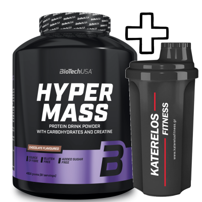 BioTech USA Hyper Mass 4000g + (ΔΩΡΟ) Katerelos Fitness Shaker 700ml