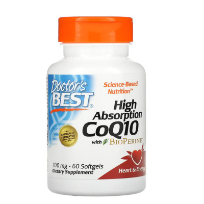    Doctor's Best High Absorption CoQ10 with BioPerine 100mg 60 Softgels