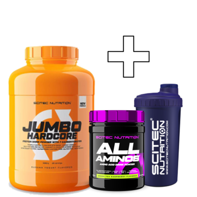 Muscle Mass Growth Scitec Nutrition Jumbo Hardcore 3060g + Scitec Nutrition All Aminos 340g + Shaker 700ml