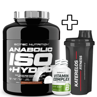 Scitec Nutrition Anabolic Iso+Hydro 2350g + () Vitamin Complex 60 Caps + Katerelos Fitness Shaker 700ml