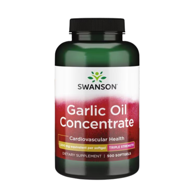 Heart & Cholesterol Swanson Premium Garlic Oil Concentrate Triple Strength 1.500mg 500 Softgels