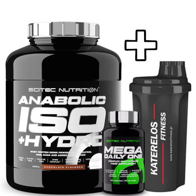 Proteins Scitec Nutrition Anabolic Iso+Hydro 2350g + Scitec Nutrition Mega Daily One Plus 60 Caps + (GIFT) Katerelos Fitness Shaker 700ml