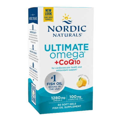 Nordic Naturals Ultimate Omega + CoQ10 1280mg Lemon 60 Softgels