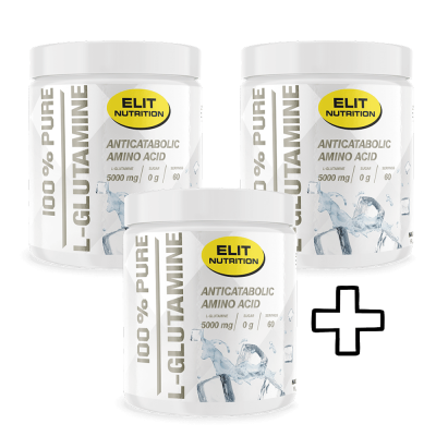 2x | 3x Pieces 3x Elit Nutrition 100% Pure L-Glutamine 300g