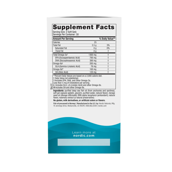 Nordic Naturals Complete Omega Xtra 1360mg Lemon 60 Softgels