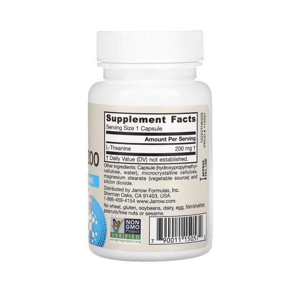 Jarrow Formulas Theanine 200mg 60 Vcaps