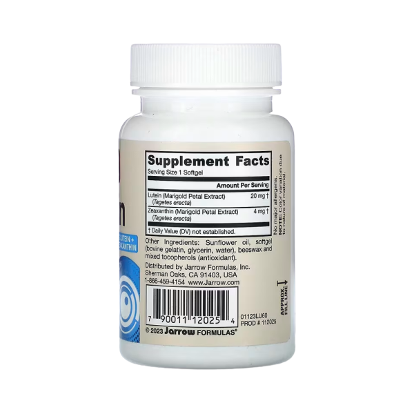 Jarrow Formulas Lutein 20mg 60 Softgels