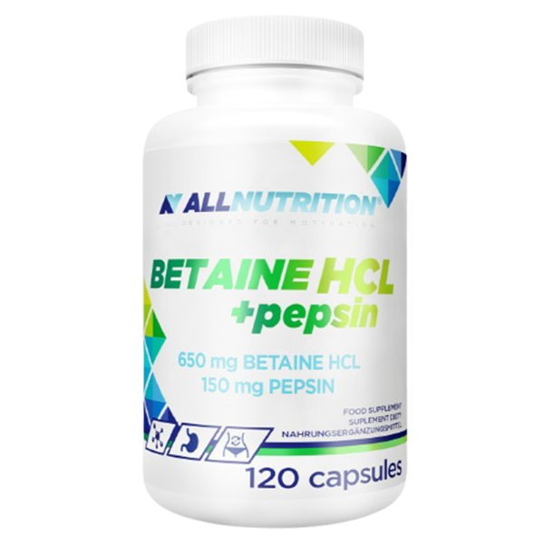 All Nutrition Betaine HCL + Pepsin 120 Caps