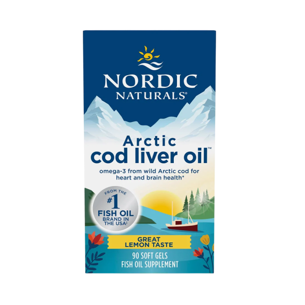 Nordic Naturals Arctic Cod Liver Oil 750mg Lemon 90 Softgels