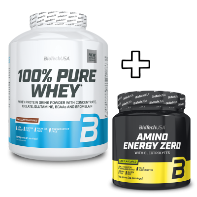 BioTech USA 100% Pure Whey 2270g + Amino Energy Zero With Electrolytes 360g