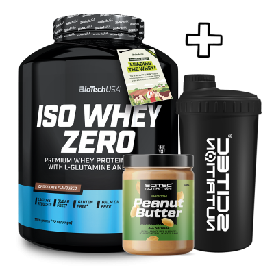 BioTech USA Iso Whey Zero 1816g + Scitec Nutrition Peanut Butter 400g + Scitec Nutrition Shaker 700ml