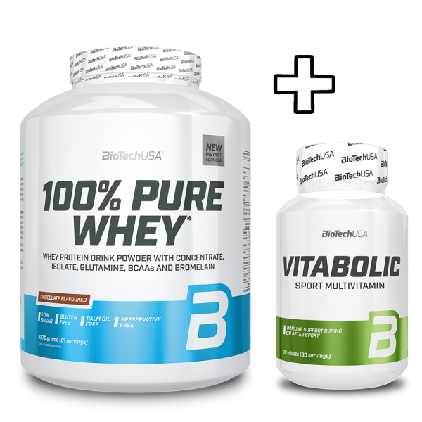 BioTech USA 100% Pure Whey 2270g + (ΔΩΡΟ) Vitabolic 30 Tabs