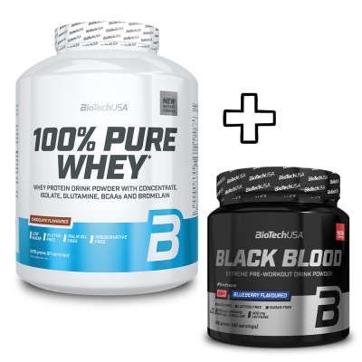 BioTech USA 100% Pure Whey 2270g + Black Blood CAF+ 300g