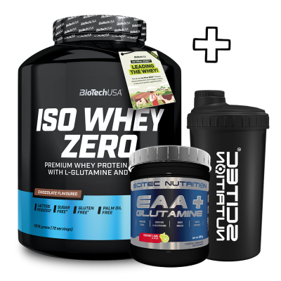 BioTech USA Iso Whey Zero 1816g + Scitec Nutrition EAA + Glutamine 300g + Scitec Nutrition Shaker 700ml