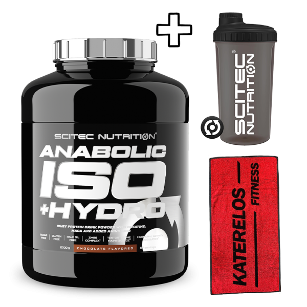 Scitec Nutrition Anabolic Iso+Hydro 2000g + Katerelos Fitness Αθλητική Πετσέτα 100x50cm + Scitec Nutrition Shaker 700ml