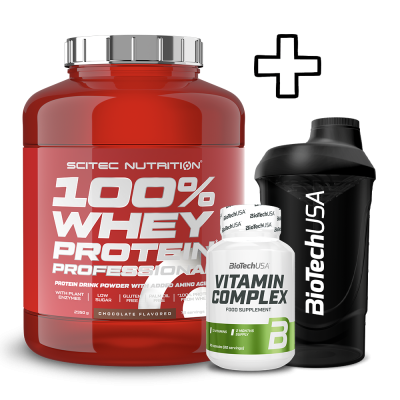 Scitec Nutrition 100% Whey Protein Professional 2350g + (ΔΩΡΟ) Vitamin Complex 60 Caps + BioTech USA Wave Shaker 600ml