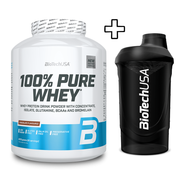 BioTech USA 100% Pure Whey 2270g + (ΔΩΡΟ) BioTech USA Wave Shaker 600ml