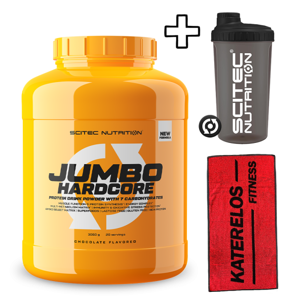 Scitec Nutrition Jumbo Hardcore 3060g + Katerelos Fitness Αθλητική Πετσέτα 100x50cm + Scitec Nutrition Shaker 700ml
