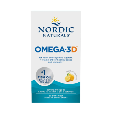 Nordic Naturals Omega-3D 690mg Lemon 60 Softgels