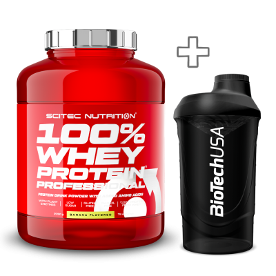 Scitec Nutrition 100% Whey Protein Professional 2350g + (ΔΩΡΟ) BioTech USA Wave Shaker 600ml
