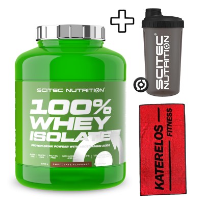 Συμπληρωματα διατροφης Scitec Nutrition 100% Whey Isolate 1816g + Katerelos Fitness Αθλητική Πετσέτα 100x50cm + Scitec Nutrition Shaker 700ml