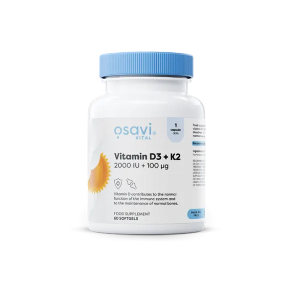 Osavi Vitamin D3 + K2 2000IU 100mcg 60 Softgels