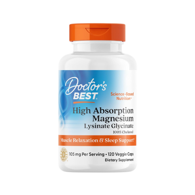 Μεταλλικά στοιχεία Doctor's Best High Absorption Magnesium 105mg 120 VCaps