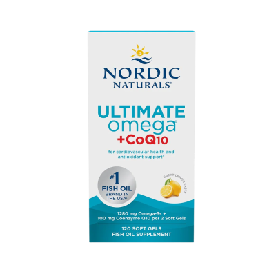 Nordic Naturals Ultimate Omega + CoQ10 1280mg Lemon 120 Softgels