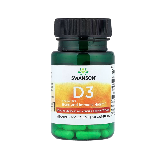 Swanson Vitamin D-3 1000 IU High Potency 30 Caps