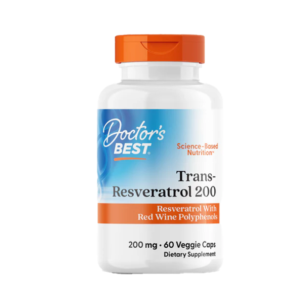 Doctors Best Trans-Resveratrol with ResVinol 200mg 60 VCaps
